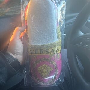 Versace Pink and Gold Slippers